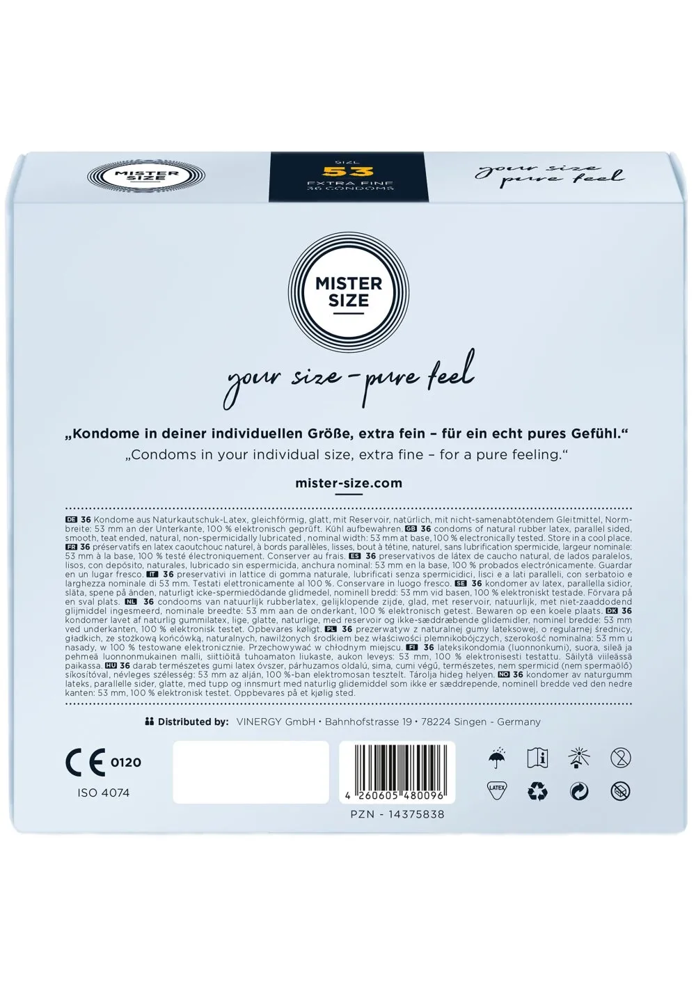 MISTER SIZE 53mm Condoms 36pcs