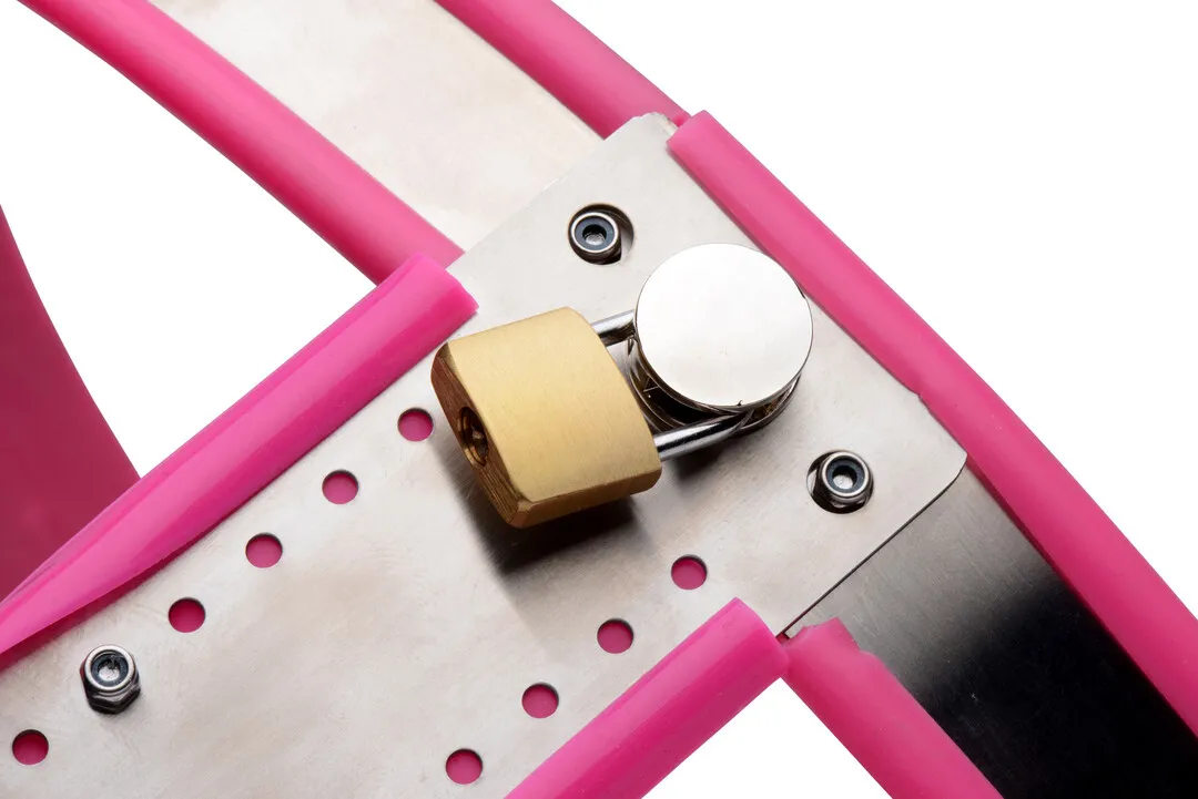 Roestvrijstalen Verstelbare Vrouwen Kinky Chastity Belt - Roze