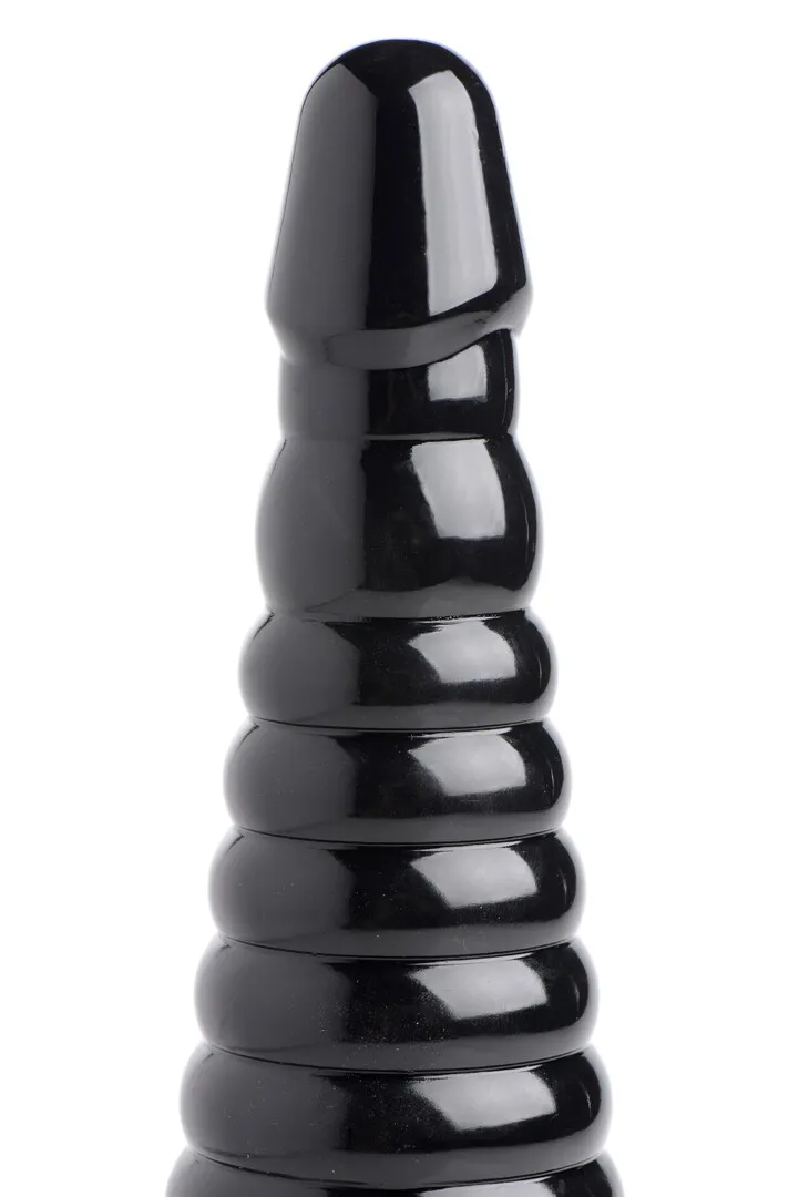 Giant Ribbed Anal Cone - Zwart