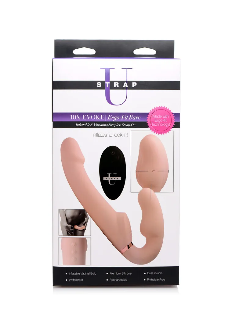 Evoke Ergo-Fit - Opblaasbare en Vibrerende Strapless Strap-On