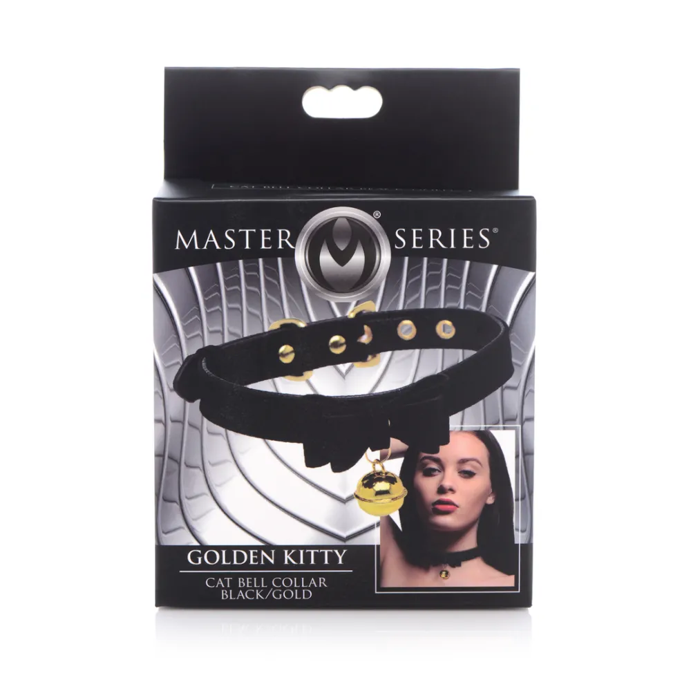 Gouden Kitty - Kat Belhalsband - Zwart/Goud