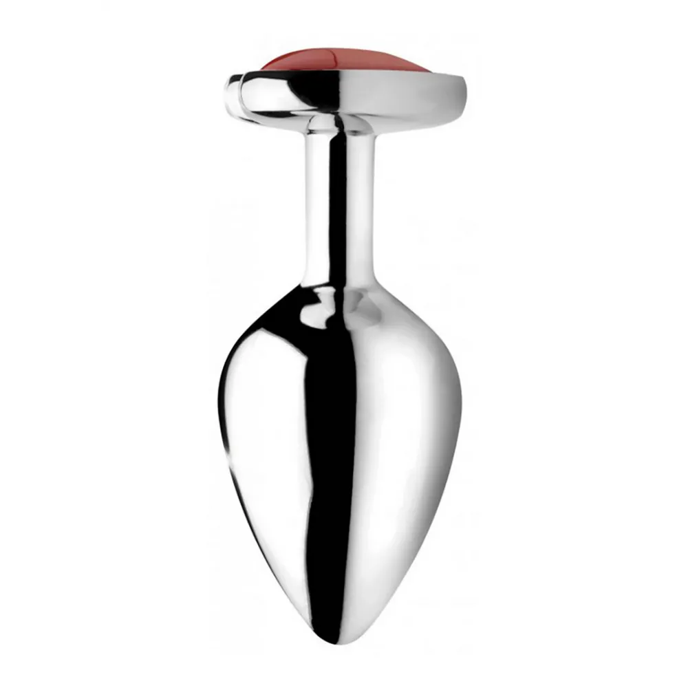 Rode Jaspis Hart - Butt Plug - Medium