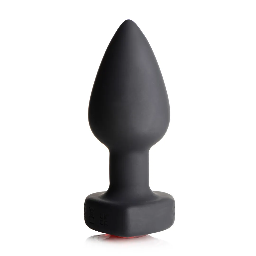Siliconen Vibrerende Rode Hart - Butt Plug met Afstandsbediening - Klein