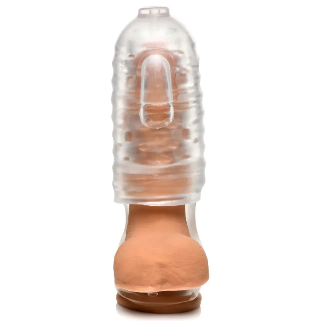 Melker TPE Masturbator met Ball Strap - Doorzichtig