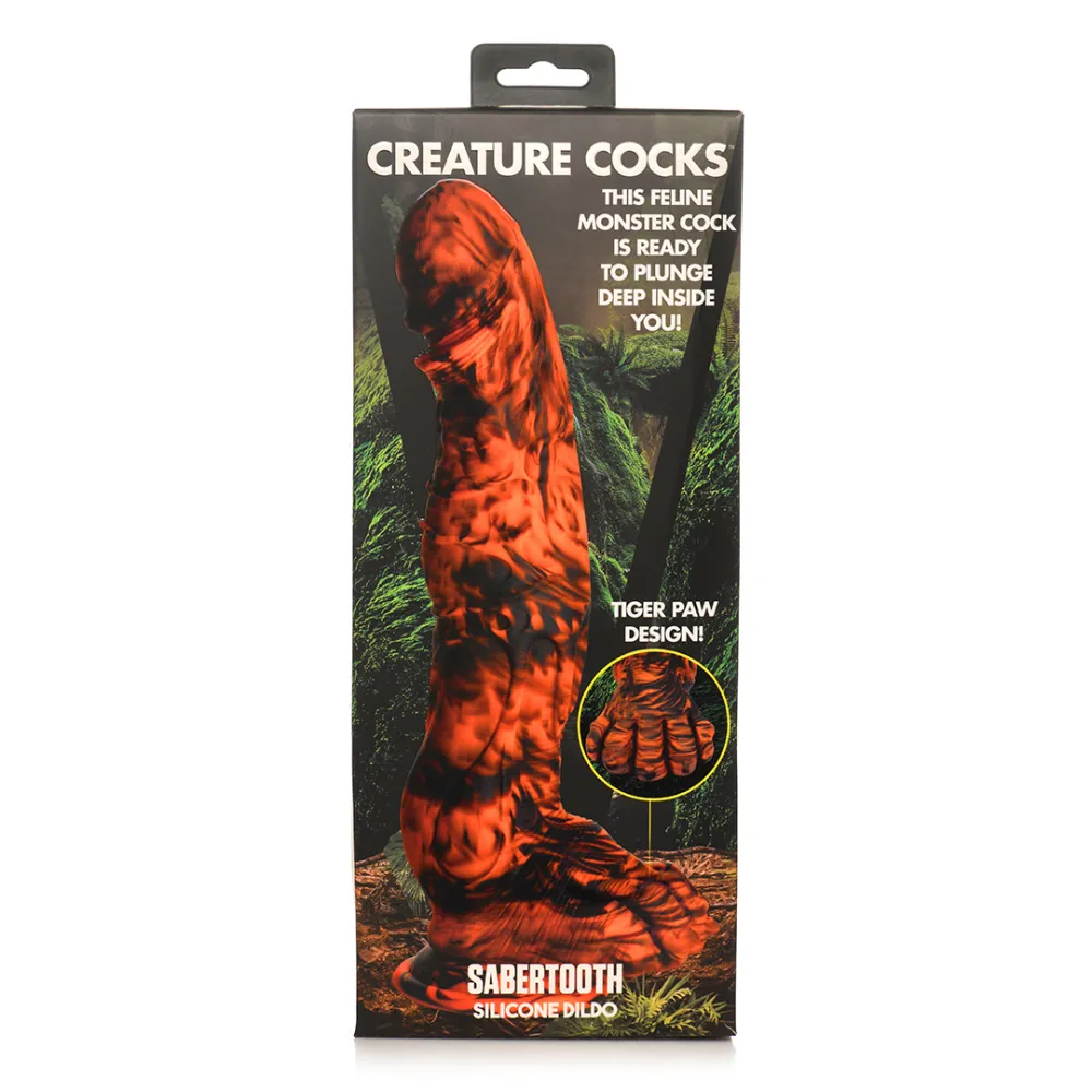 Sabretooth - Silicone Dildo - Oranje/Zwart