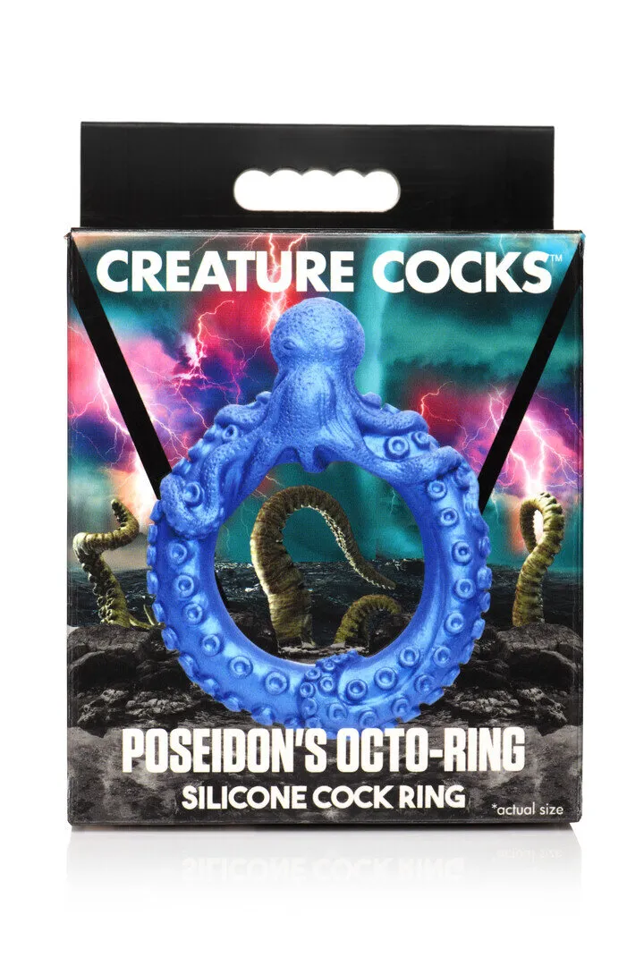 Poseidon's Octo-Ring - Siliconen Cockring - Blauw
