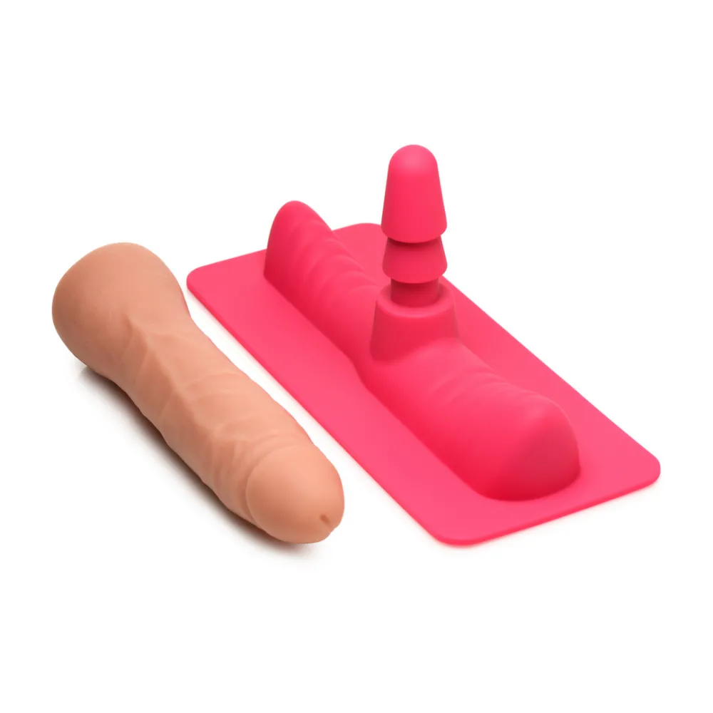 Zadeladapter met Dildo - Roze/Vleeskleur