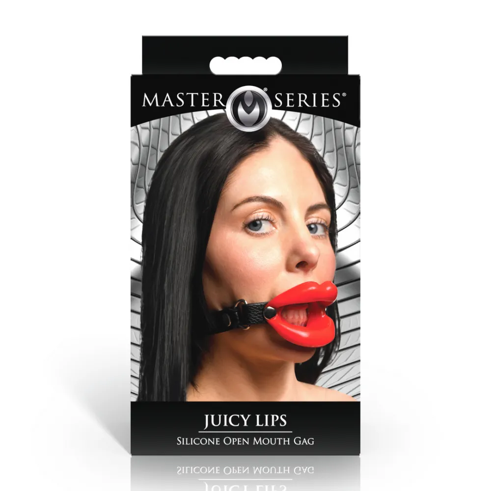 Juicy Lips - Siliconen Open Mond Gag - Rood