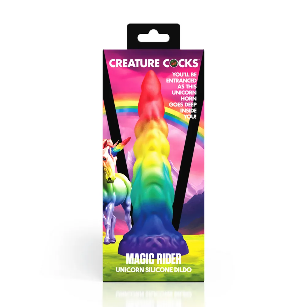 Magic Rider - Eenhoorn Silicone Dildo - Regenboog