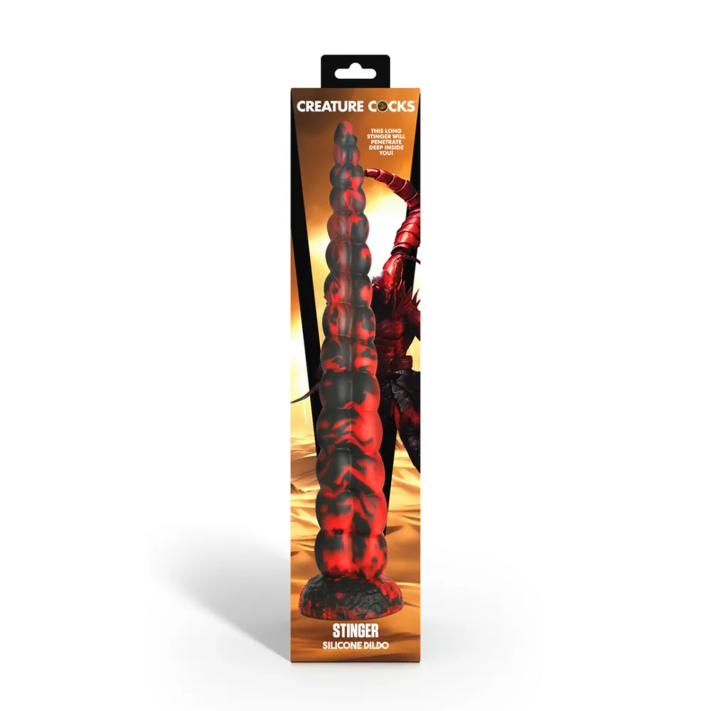 Stinger - Siliconen Dildo - Rood/Zwart