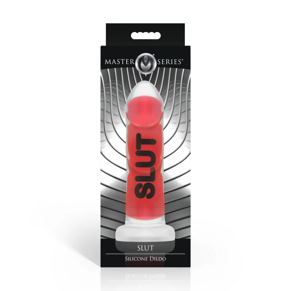 SLUT - Siliconen Dildo - Rood