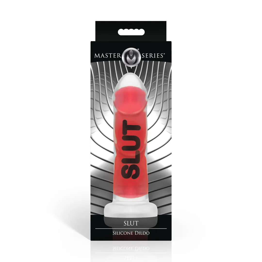 SLUT - Siliconen Dildo - Rood