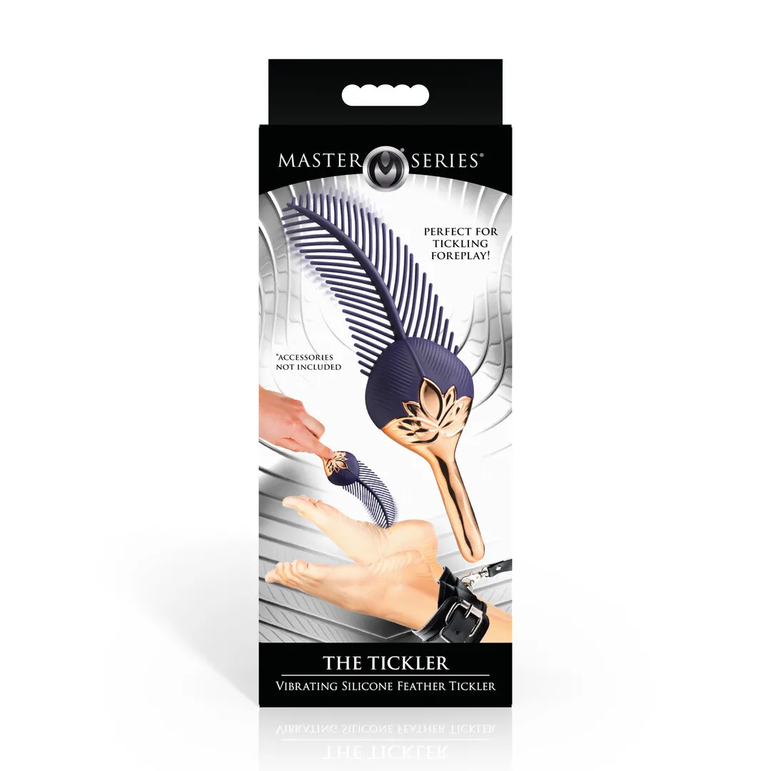 De Tickler - Vibrerende Silicone Veer Tickler - Paars/Goud