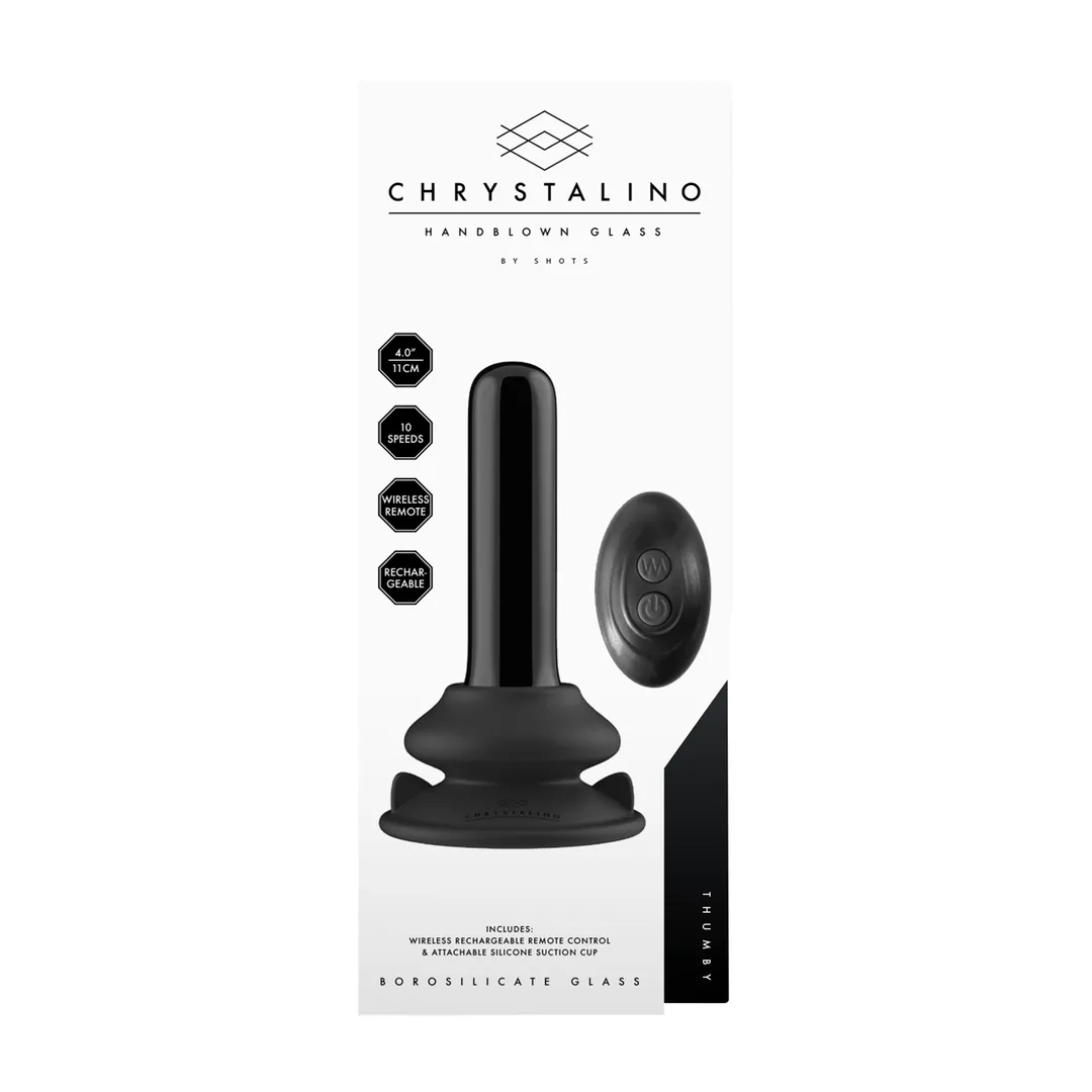 Thumby - Glad glazen vibrator met zuignap