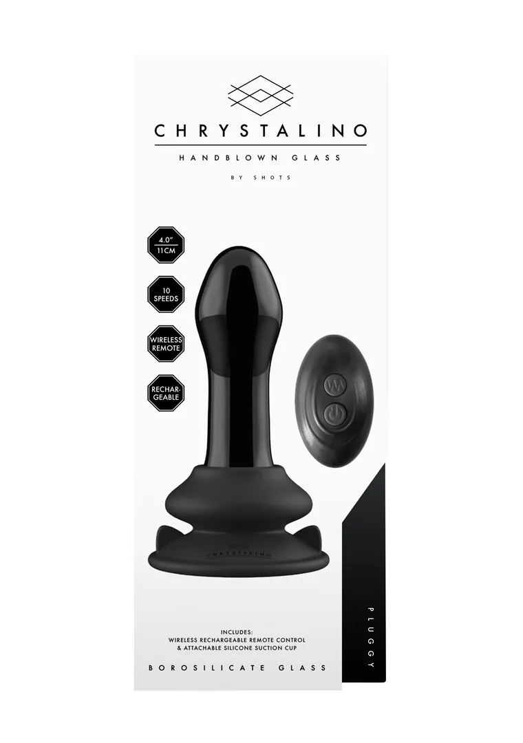 Pluggy - Glazen Vibrator met Zuignap