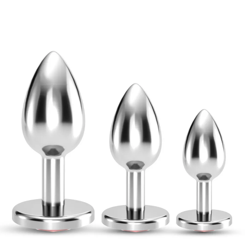 Bijou - Anal Wet Train Trio - 3 Jewel Plugs - Rood