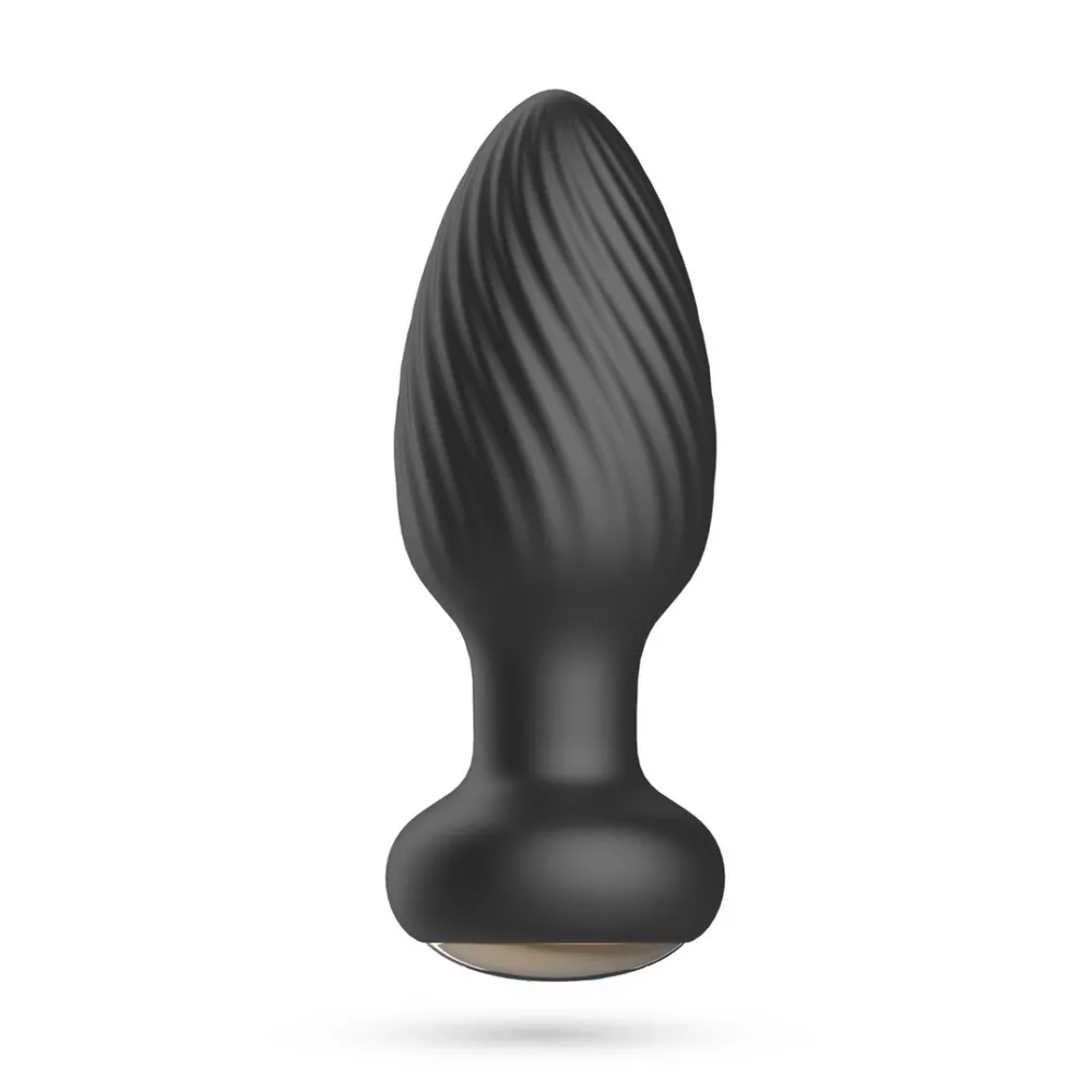 Twister - Draaibare Anale Plug met Afstandsbediening - Zwart