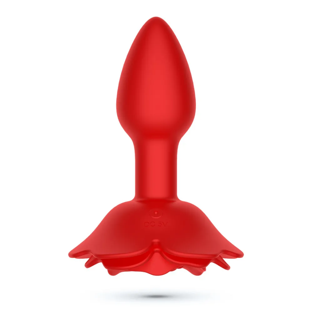 Giulietta - Draaibare Anale Rozenplug met Afstandsbediening - Rood
