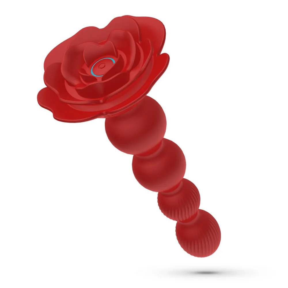 Rosaline - Draaibare Anale Rozenplug met Afstandsbediening - Rood