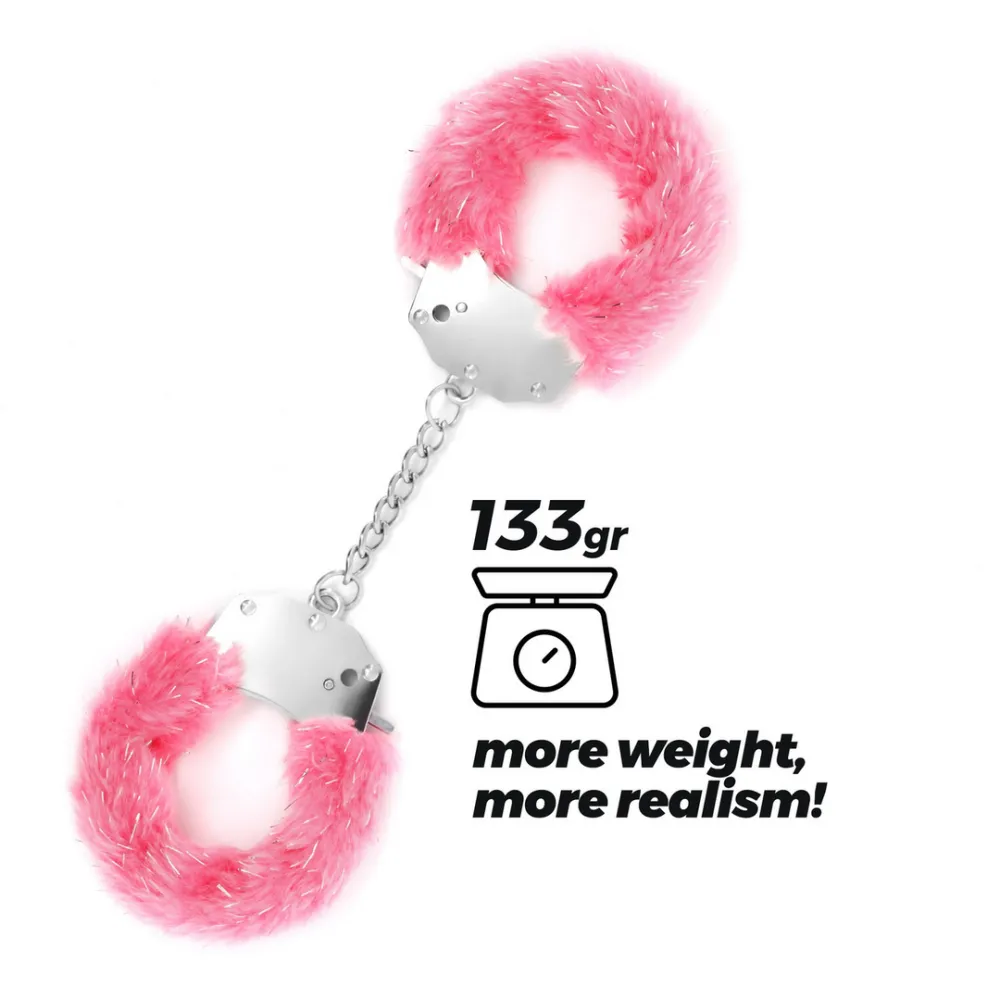 Spangle - Metalen Handboeien met Pluche - Roze