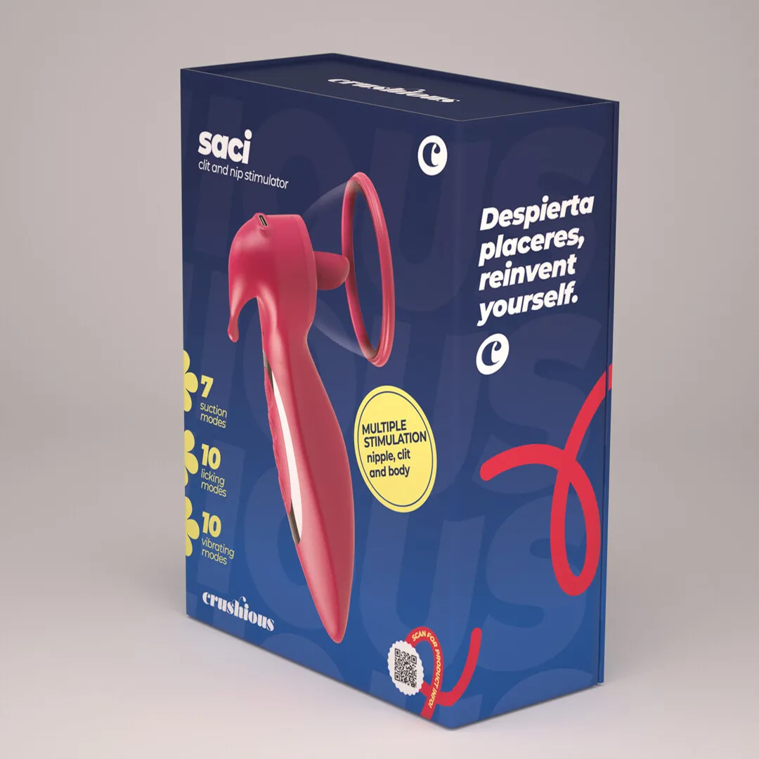 Saci - Clitorale en Tepel Stimulator met Zuiging - Rood