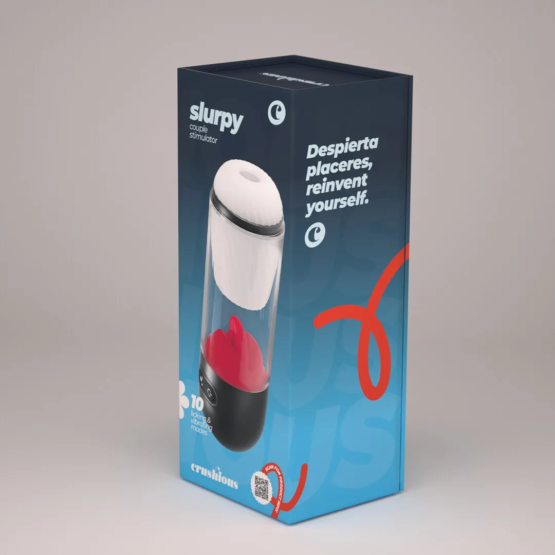 Slurpy - 2 in 1 Afneembare Lik- en Vibrerende Masturbator - Transparant