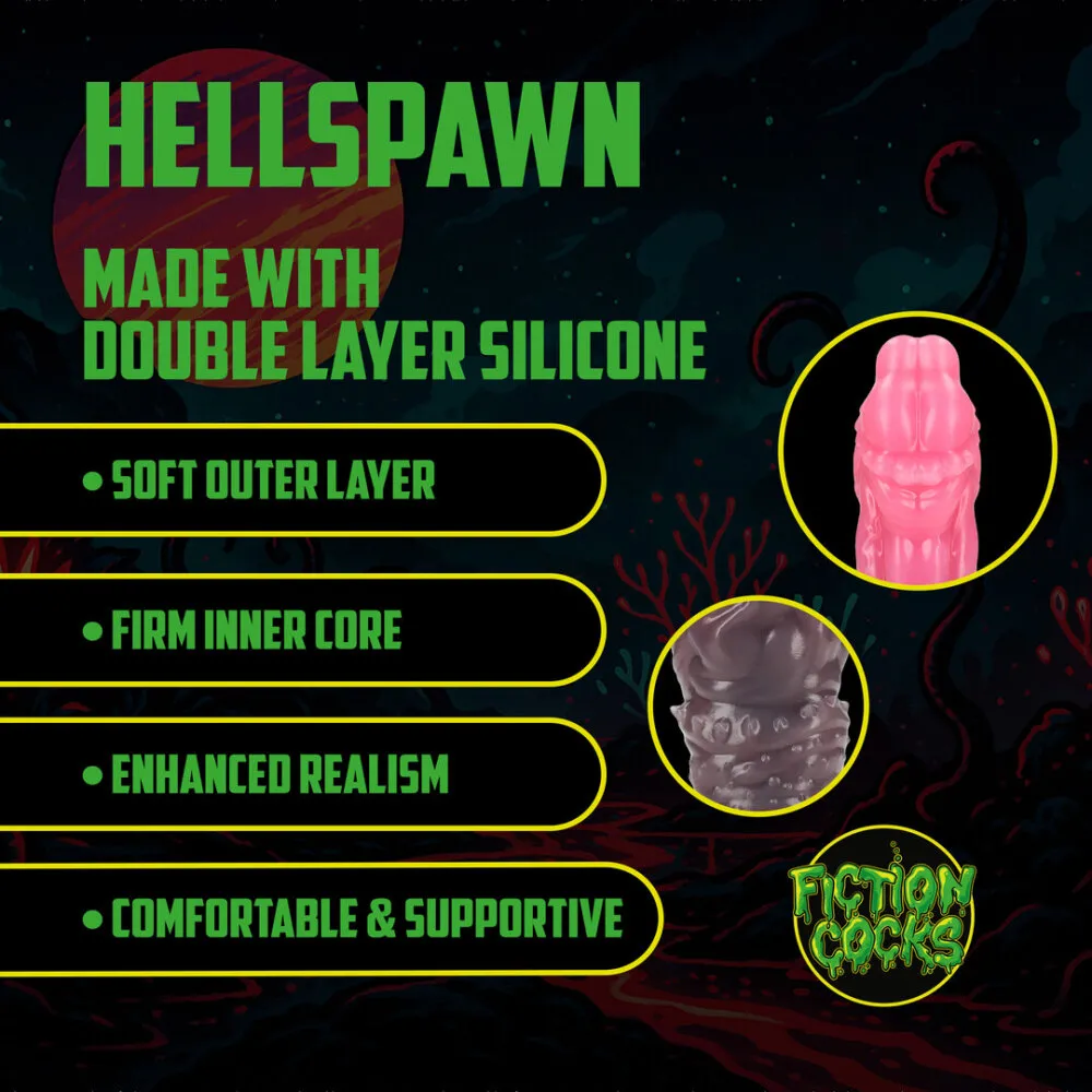 Hellspawn - Siliconen Dildo - Rood/Zwart