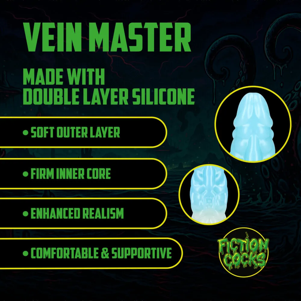 Vein Master - Siliconen Dildo - Blauw/Wit