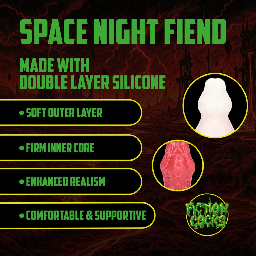 Space Night Fiend - Siliconen Dildo - Rood/Wit