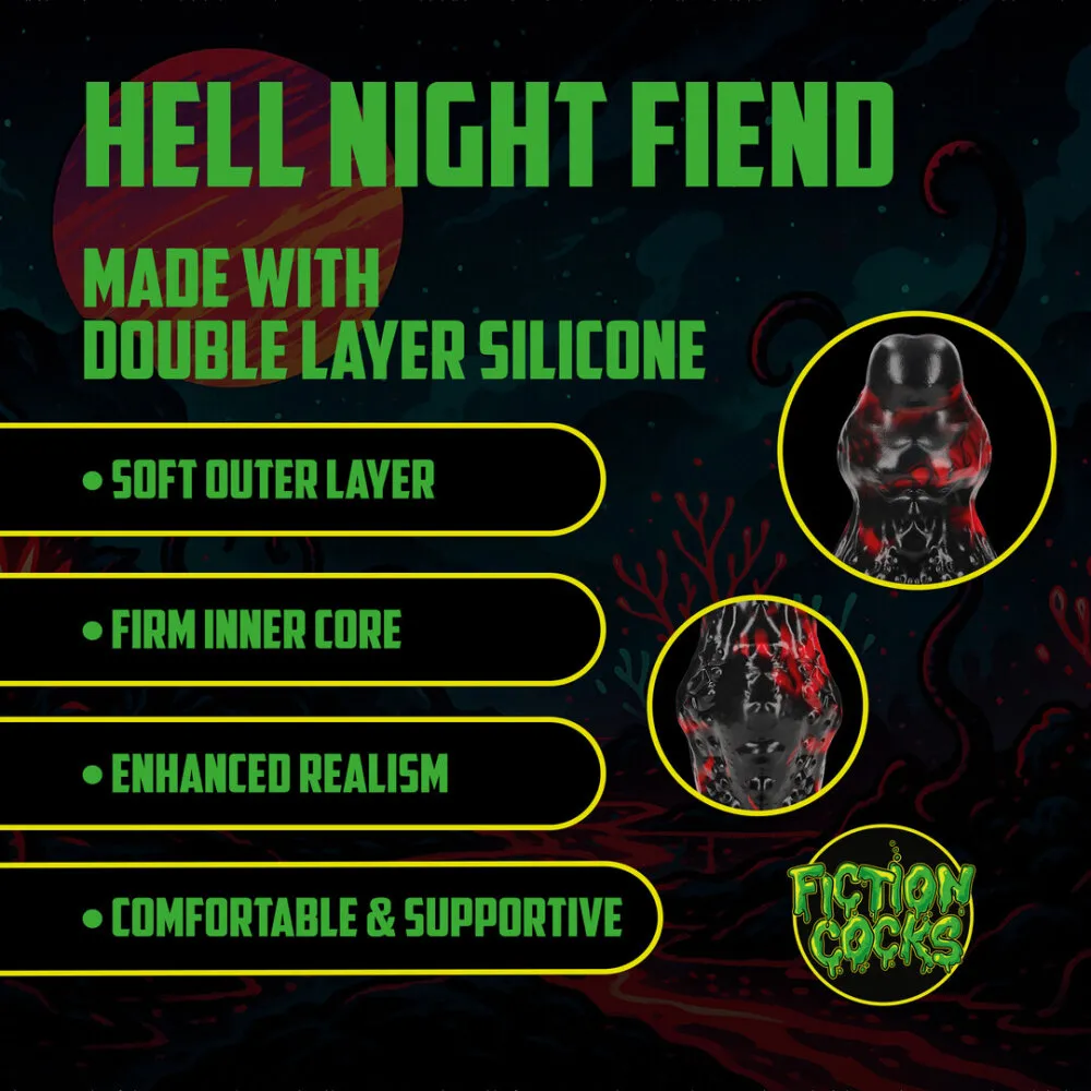Hell Night Fiend - Siliconen Dildo - Rood/Zwart