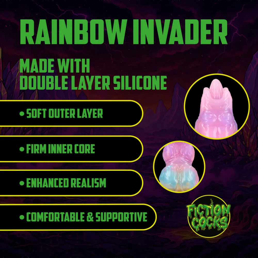 Rainbow Invader - Siliconen Dildo - Regenboog