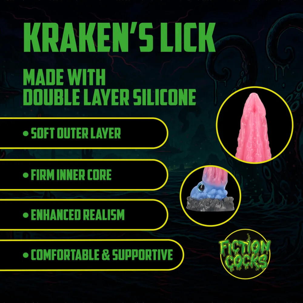 Kraken's Lick - Siliconen Dildo - Blauw/Rood