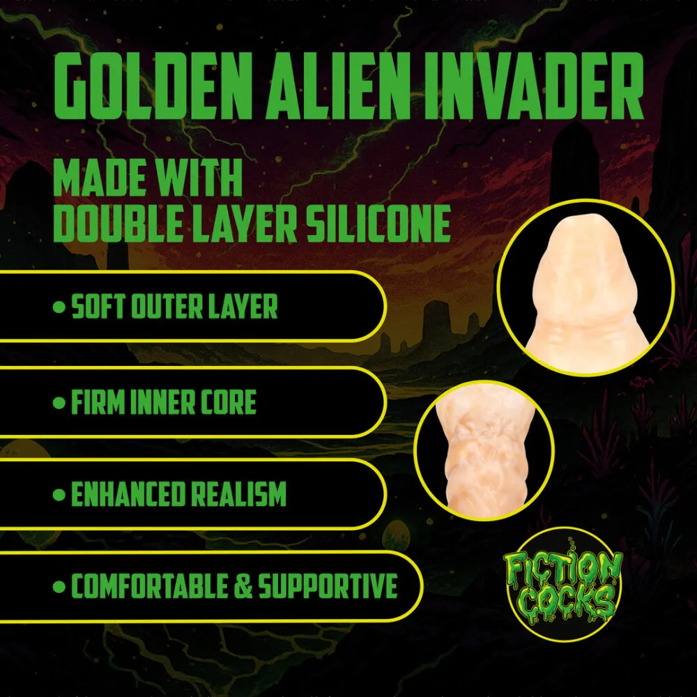 Gouden Alien Indringer - Siliconen Dildo - Goud