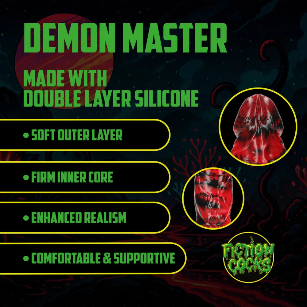 Demon Master - Siliconen Dildo - Rood/Zwart