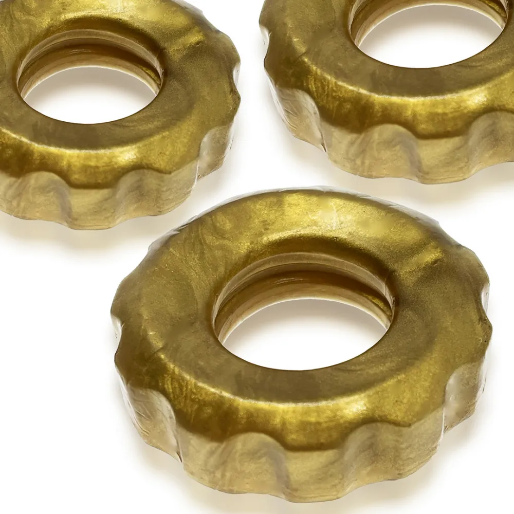 Super Huj - 3-pack Rekbare Cockringen - Brons Metallic