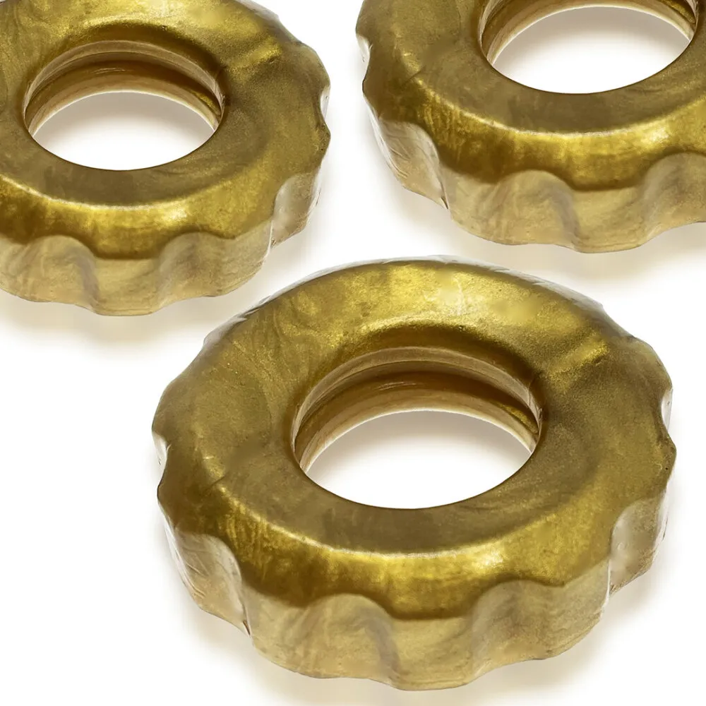 Super Huj - 3-pack Rekbare Cockringen - Brons Metallic