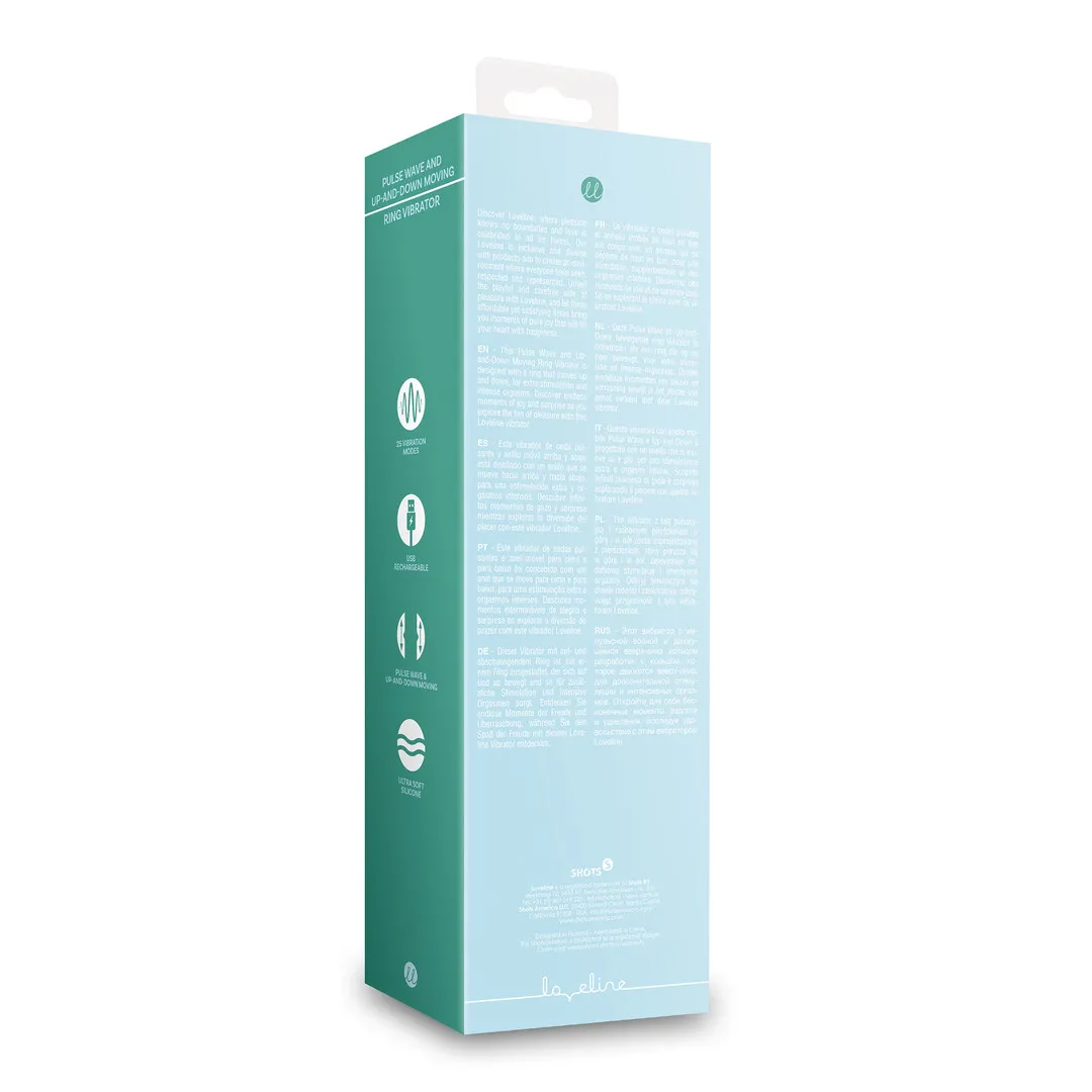 Pulse Wave en Op-en-Neer Beweegbare Ring Vibrator - Arctic Blue