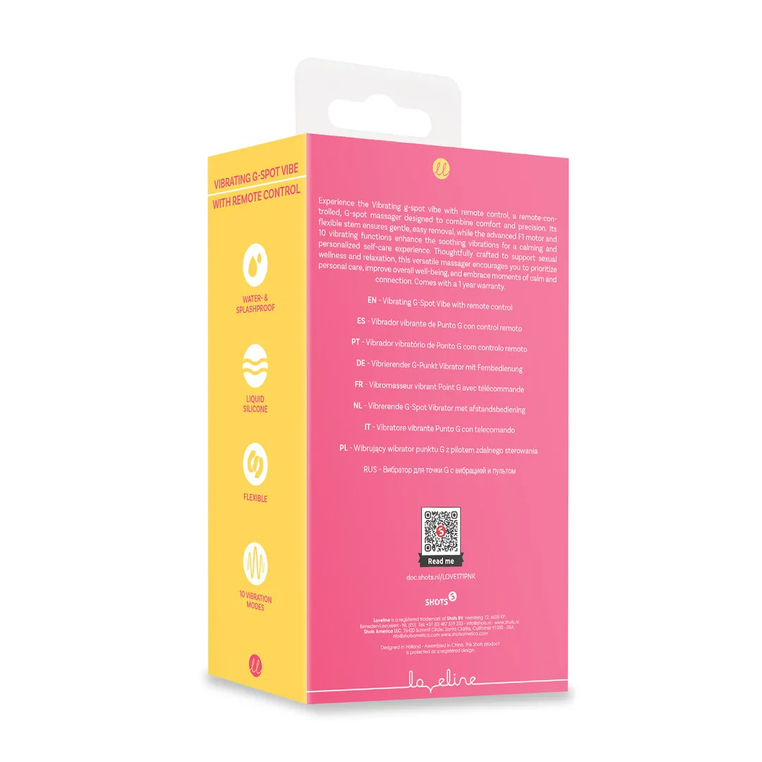 Vibrerende G-Spot Vibe met Afstandsbediening - Roze