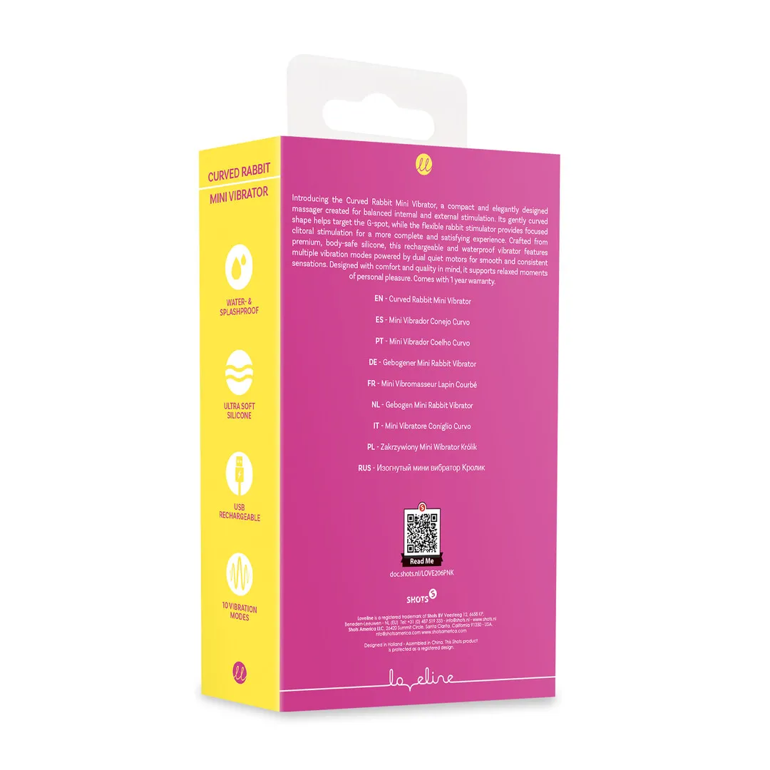 Mini Gebogen Konijnen Vibrator - Roze