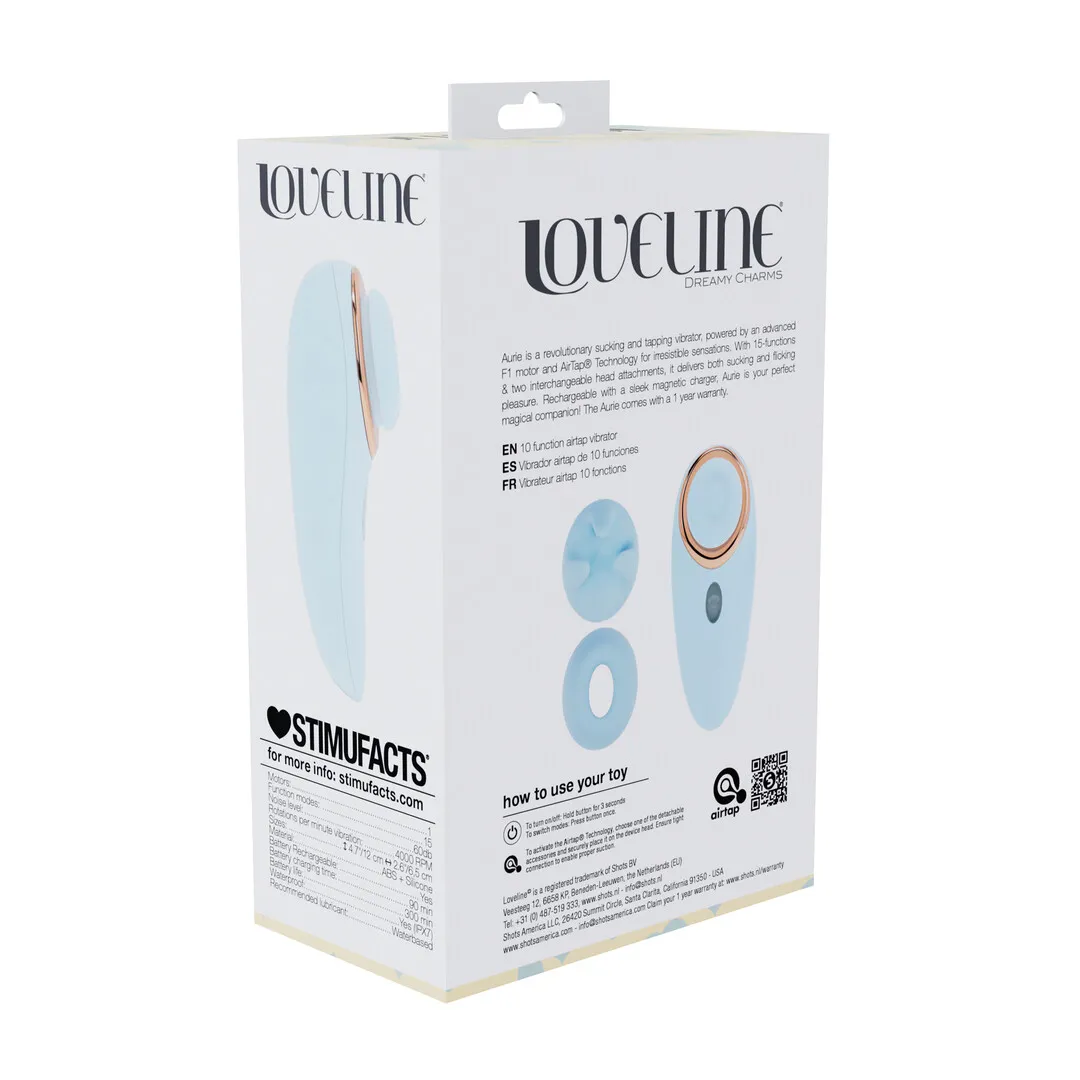 Aurie - AirTap Vibrator met Twee Hoofdaccessoires - Blauw