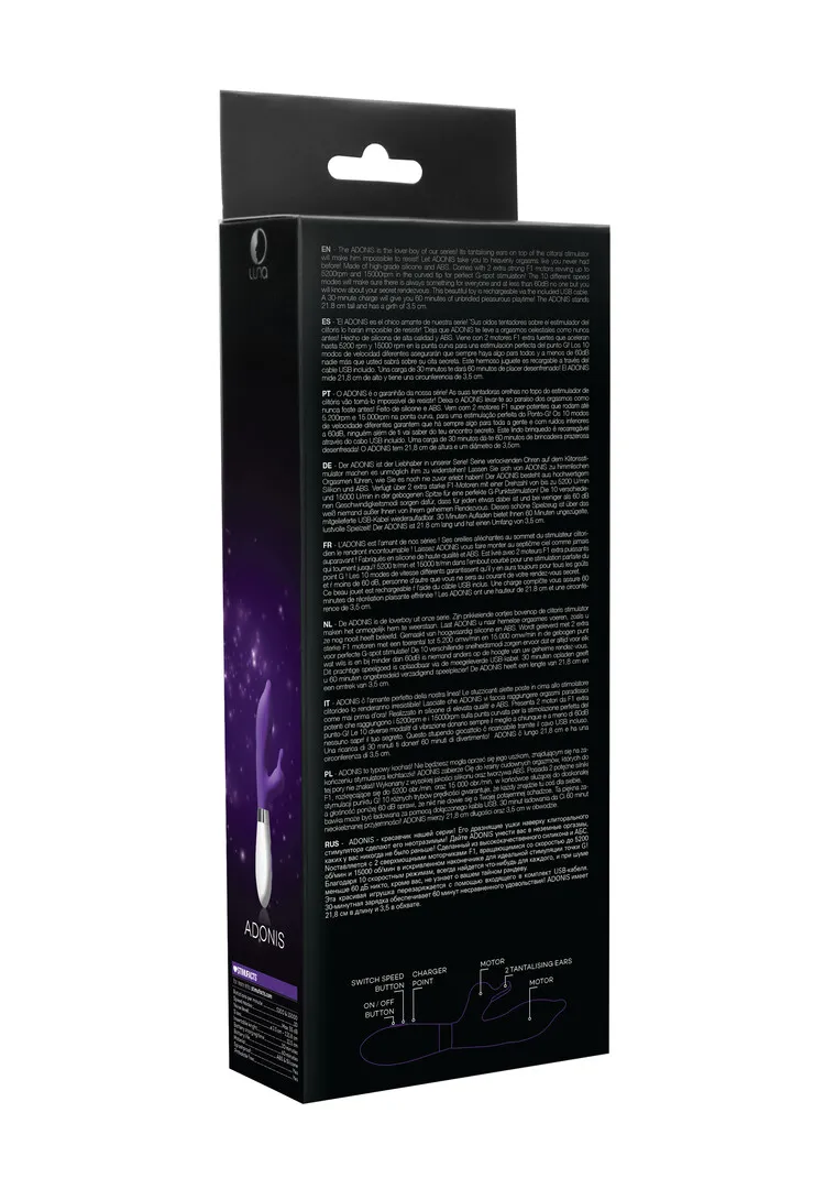 Adonis - Oplaadbare Rabbit Vibrator - Paars