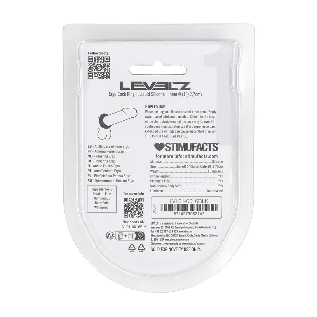 Ergo Liquid Silicone Cockring - Zwart