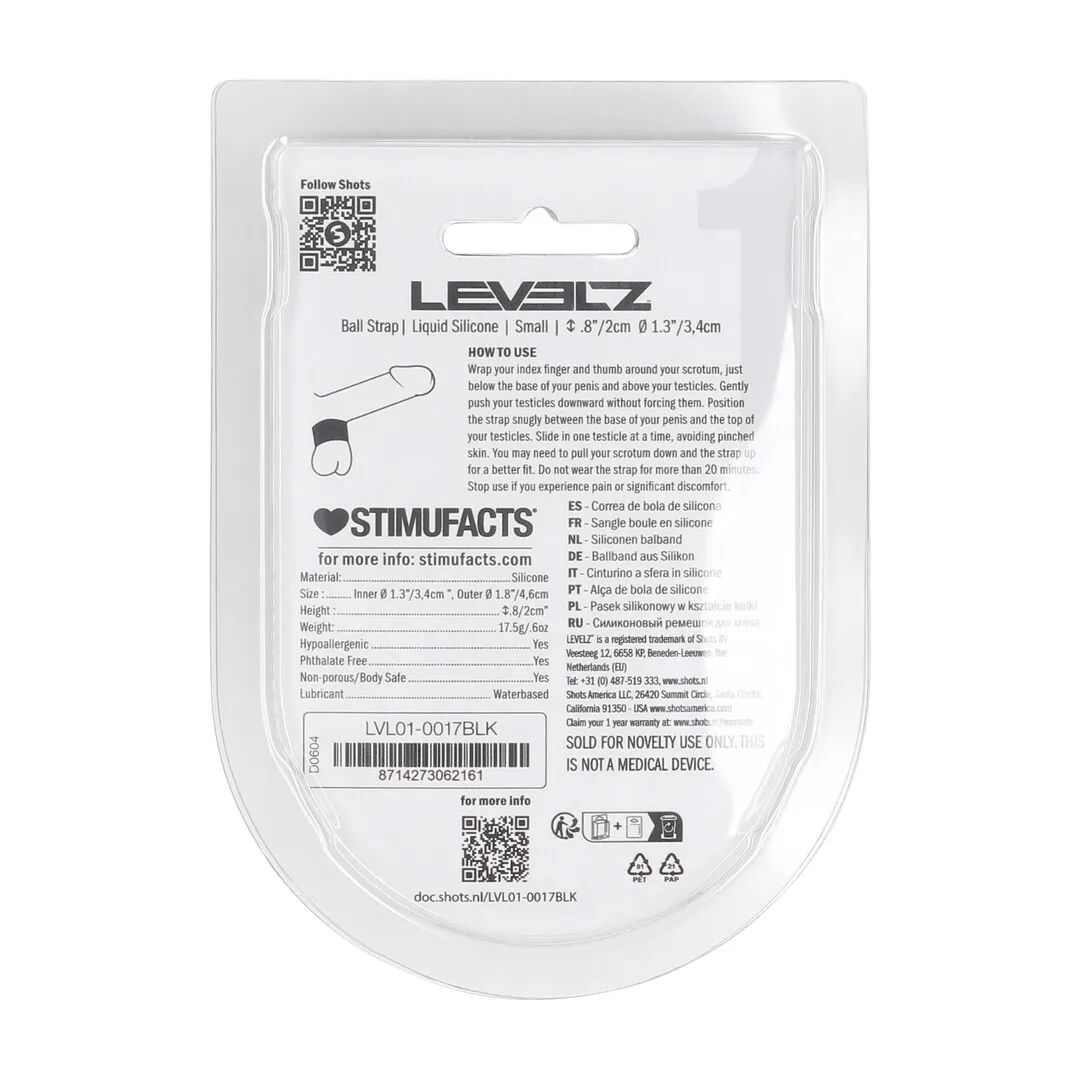 Vloeibare Silicoen Balriem - S - 34mm - Zwart
