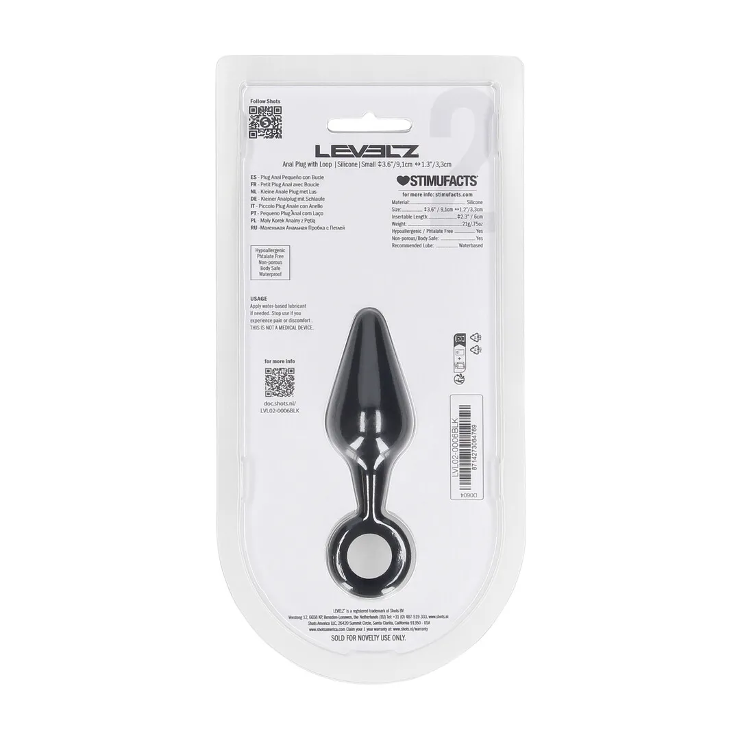 Siliconen Anale Plug met Luss - S - Zwart