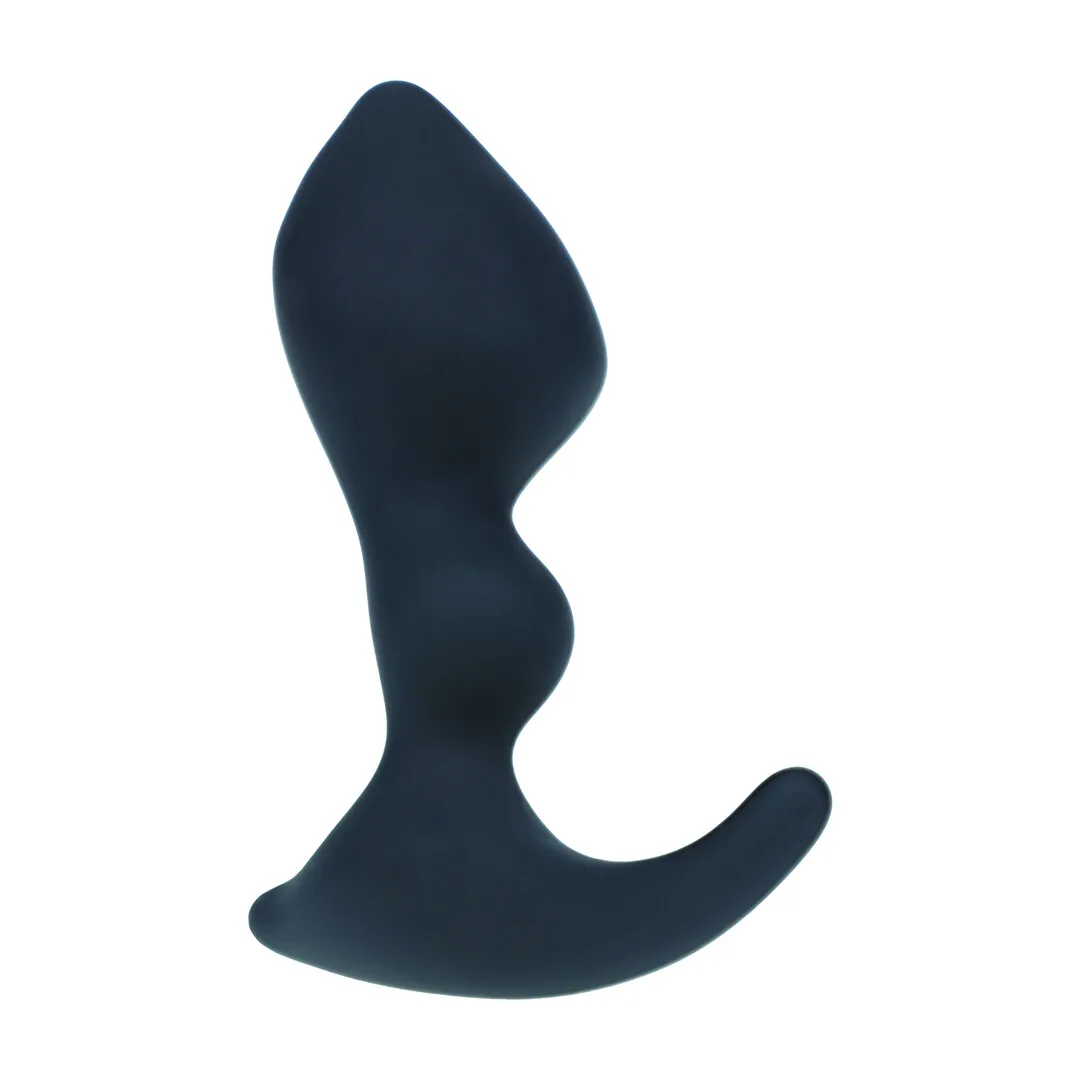 Dubbele Ripple Siliconen Prostaat Massager - Zwart