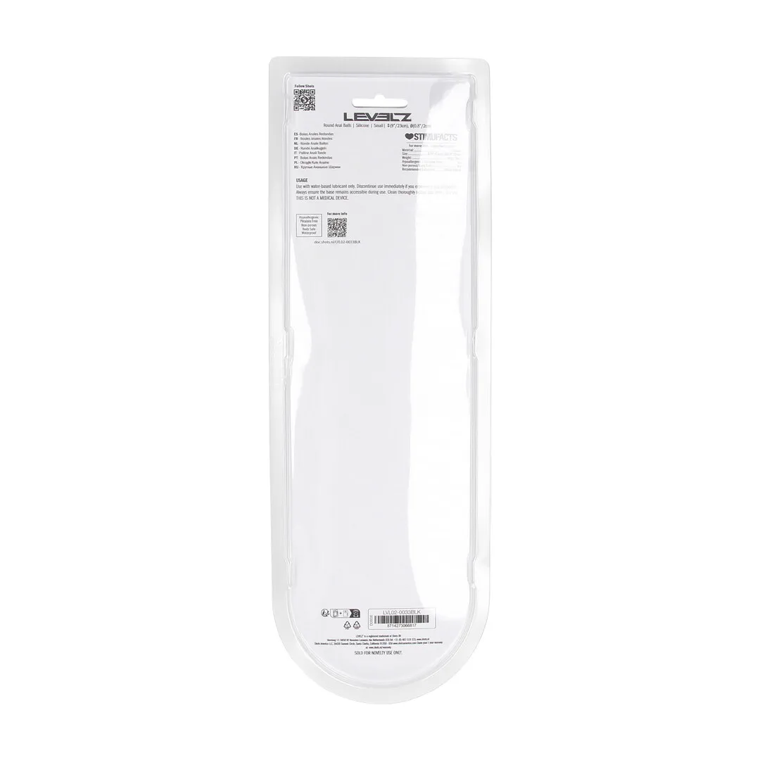 Ronde Siliconen Anale Ballen - S - 20mm - Zwart