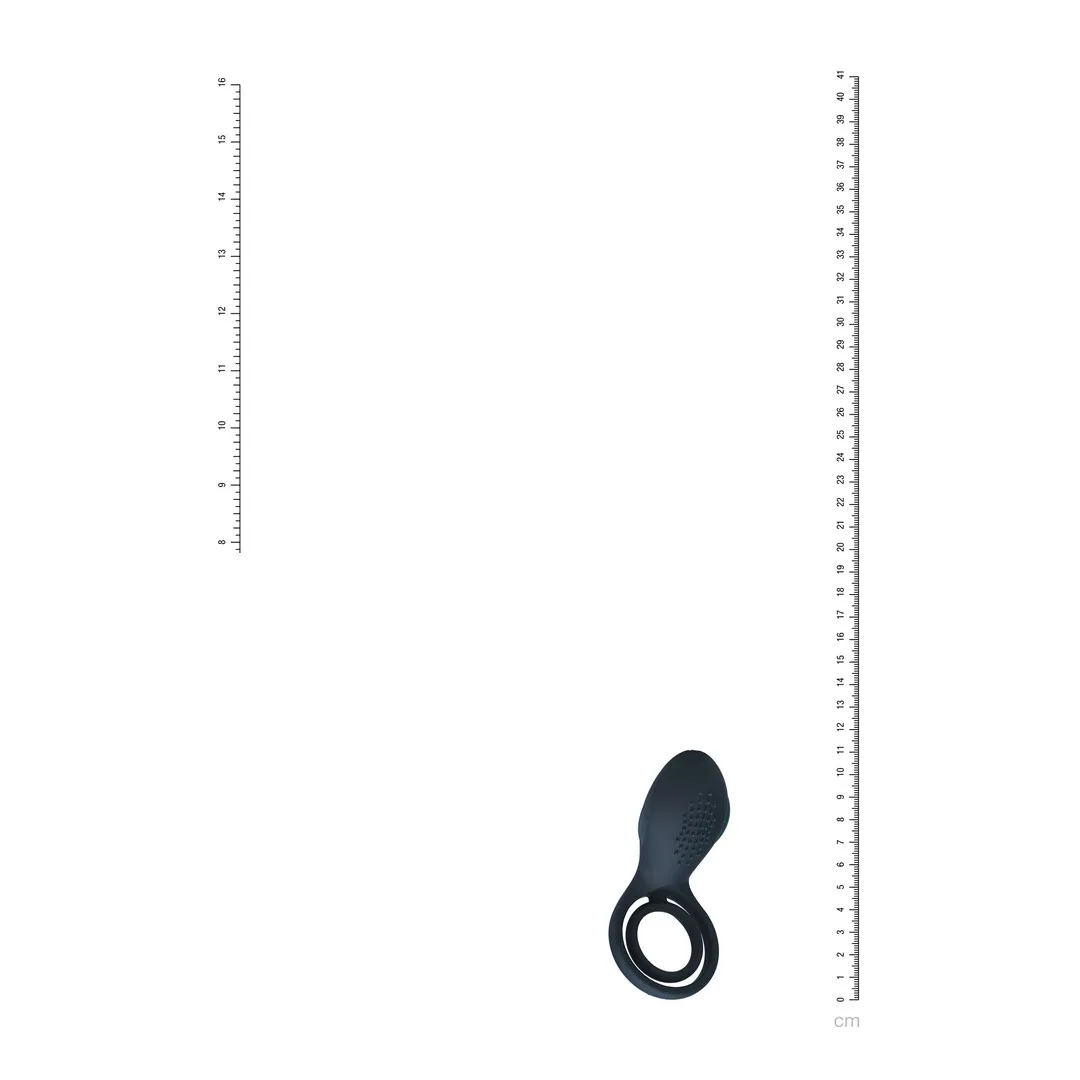 Vibrerende Cock- en Ballring met Vleugelstimulator - Zwart