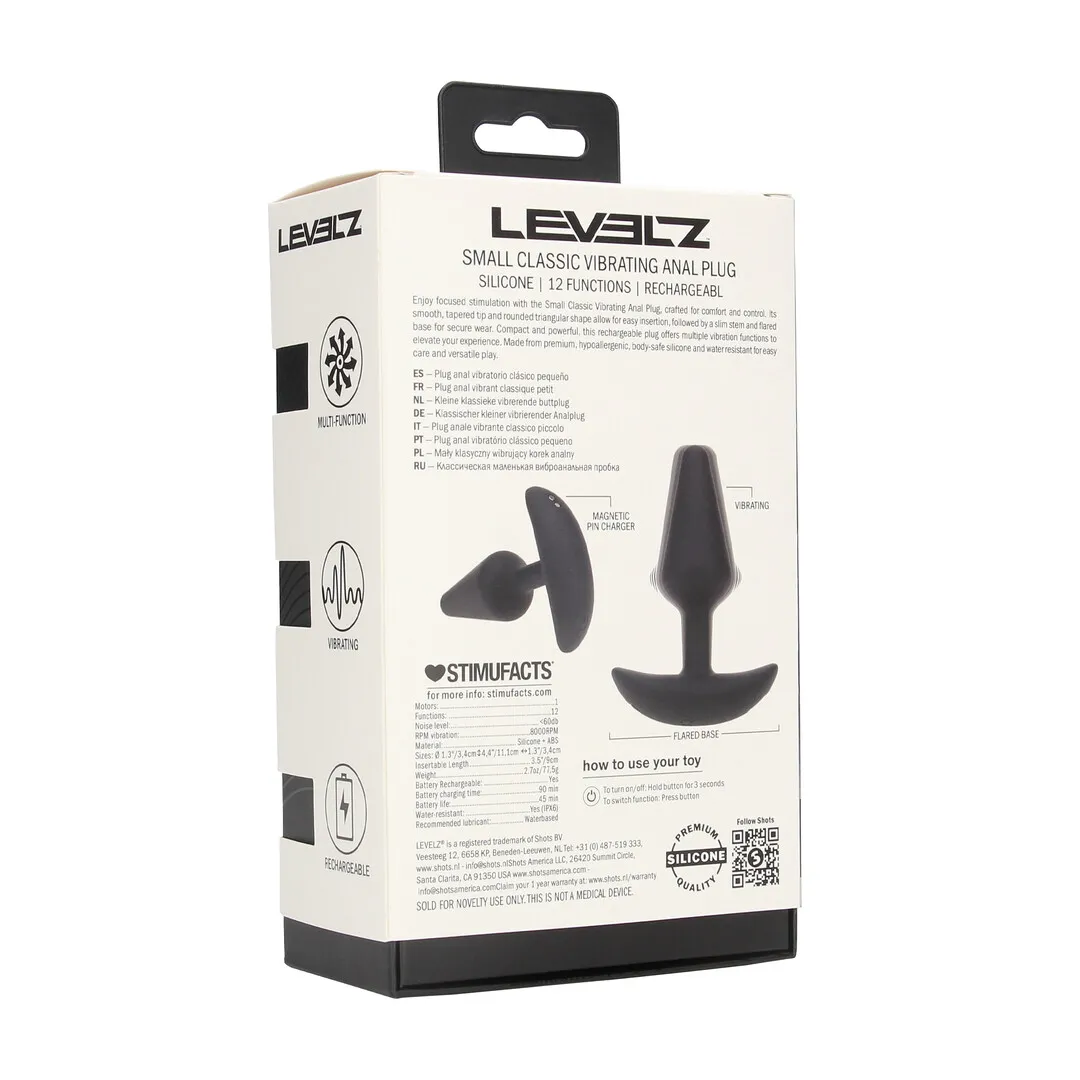 Classic Vibrerende Siliconen Anale Plug - S - Zwart