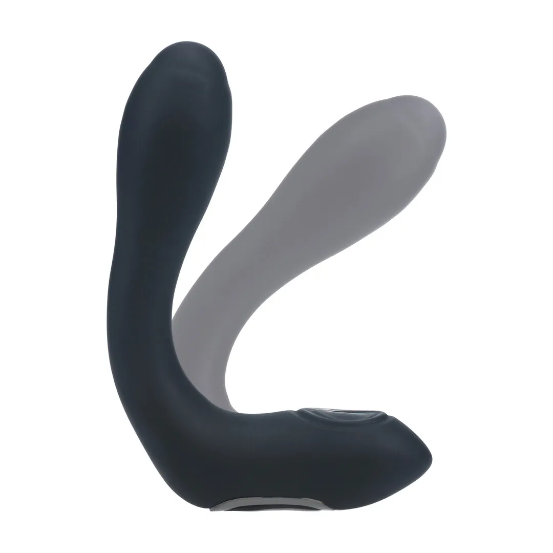 Vibrerende Verwarmende Buigbare Tapping Silicone Prostaat Stimulator - Zwart
