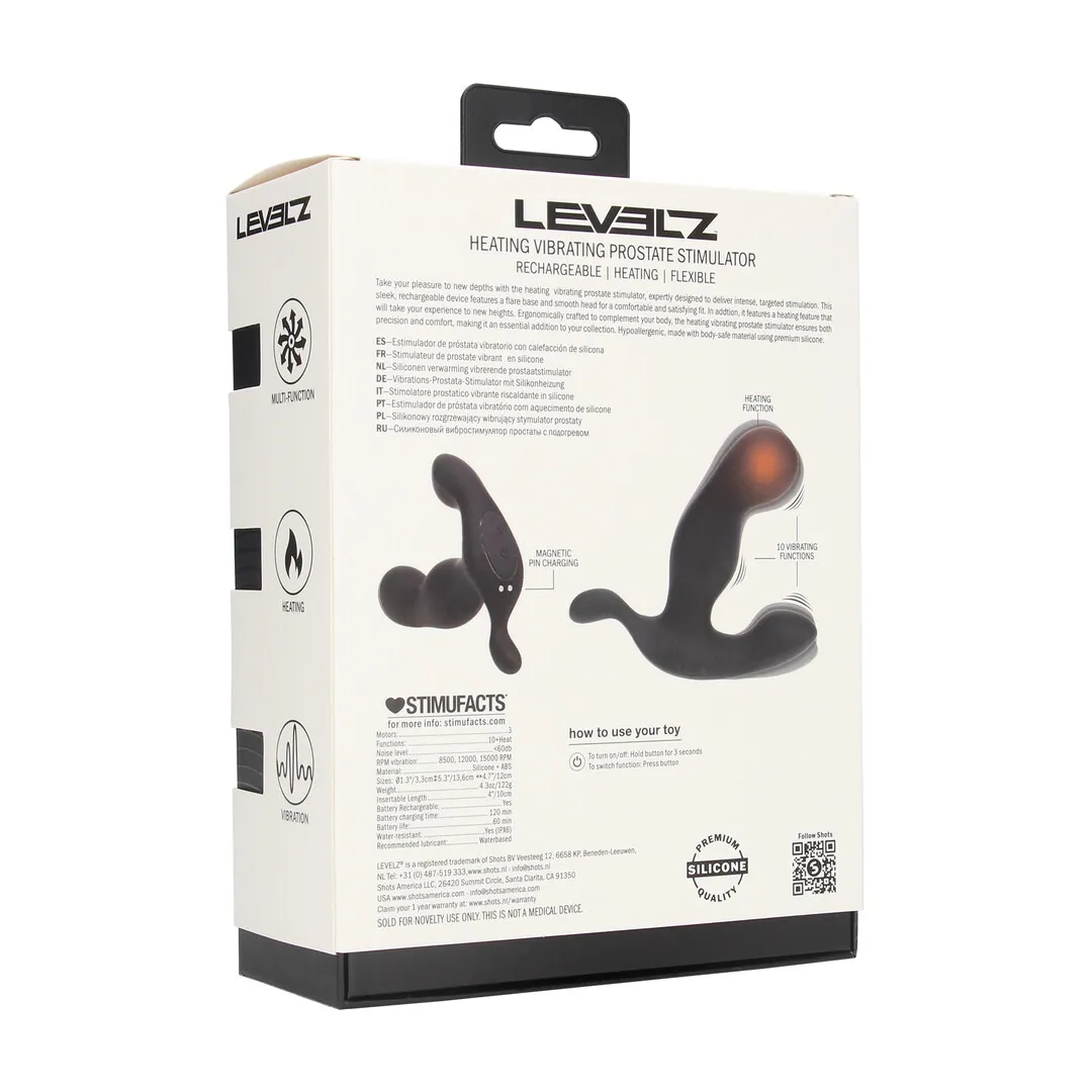 Verwarmende en Vibrerende Silicone Prostaat Stimulator - Zwart